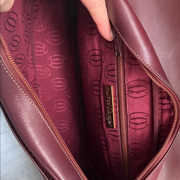 Cartier Deep Red Leather Crossbody Bag - Picture 13 of 17